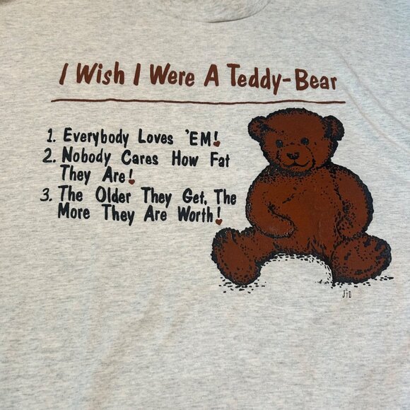 Vintage Best Fruit Of The Loom Single Stitch Teddy Bear Tee USA - Picture 3 of 6